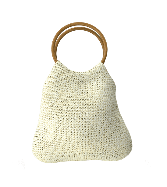 Zara Knitted bag with a wooden handle
